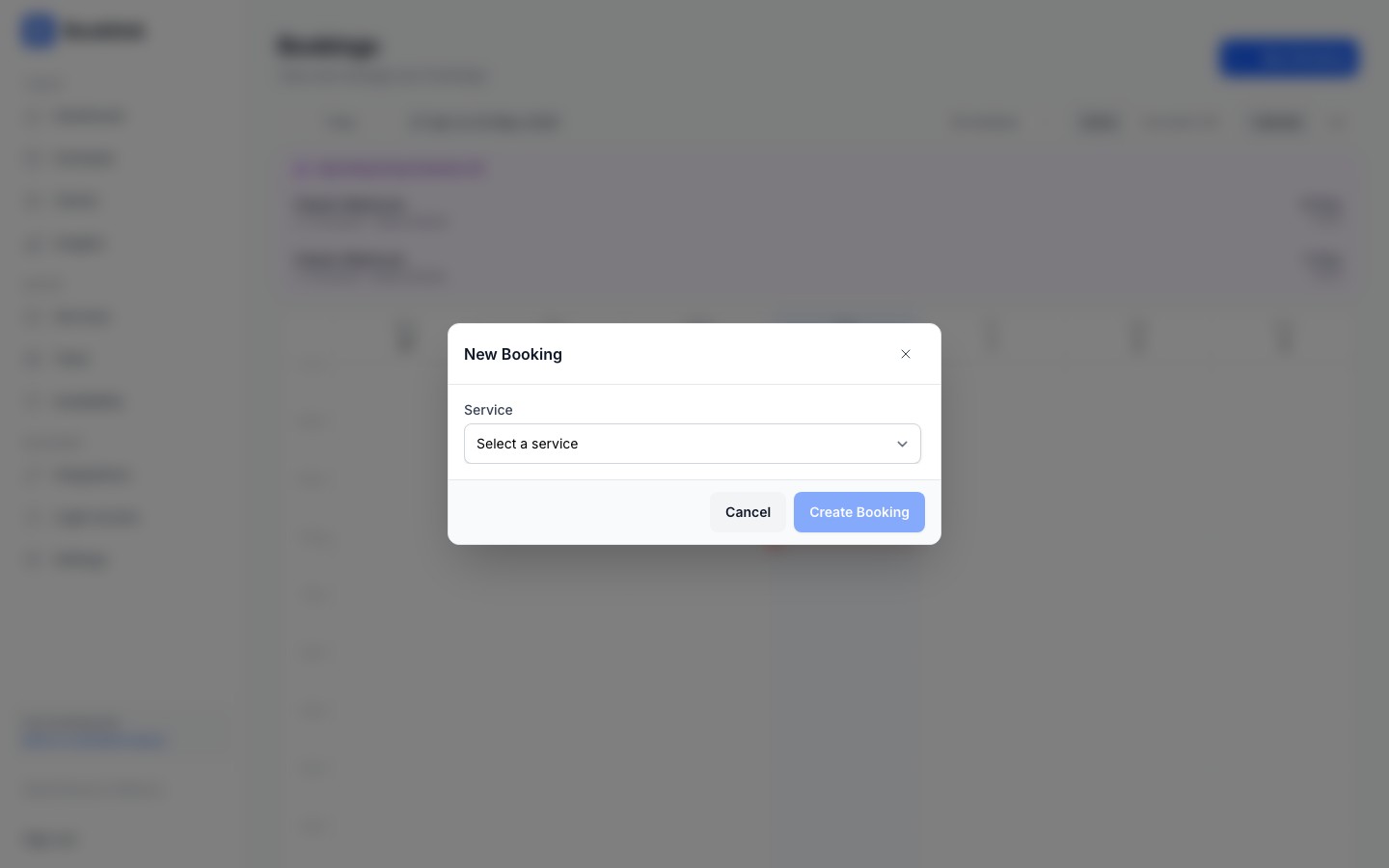 New Booking client details form